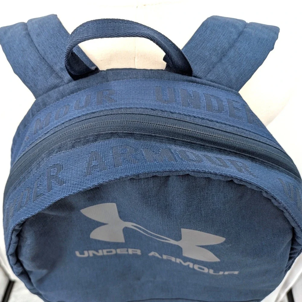 Under Armour Blue Backpack Logo Front Pocket School Gym‎ Bag